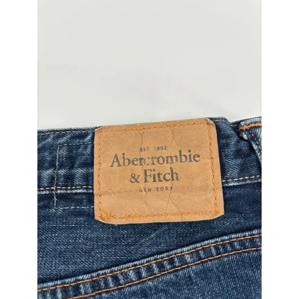 Abercrombie & Fitch Mens Blue Classic Straight Distressed Jeans 30x31 Vintage